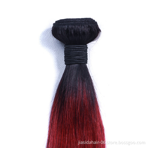 Hot Sale T1B99J Red Burgundy Weave Raw Mink Brazilian Bundles Cuticle Aligned Virgin Human Hair Extension